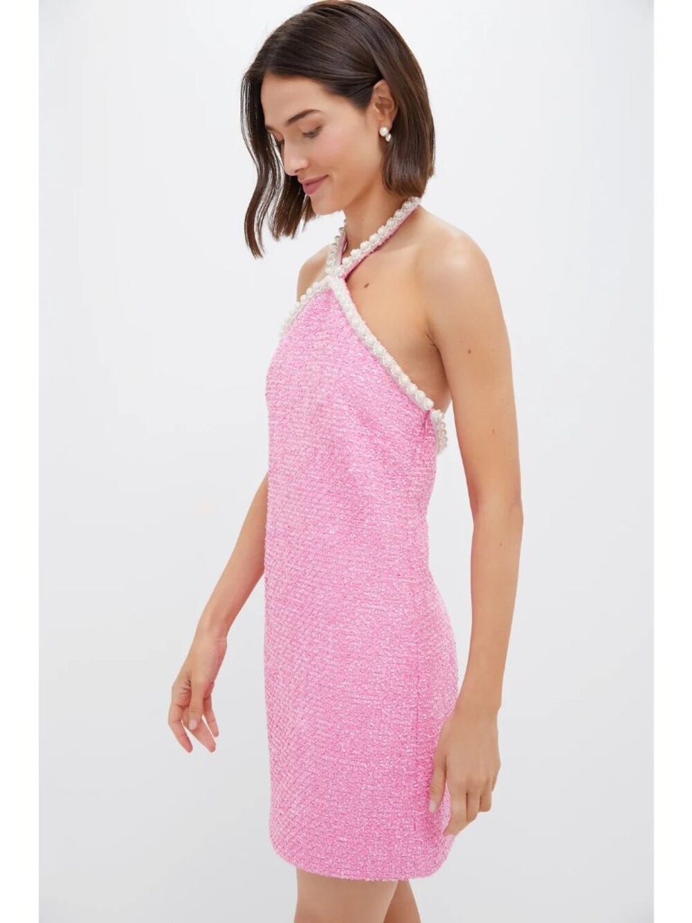 HYACINTH HOUSE Tweed & Pearl Petra Mini Dress Berry Size XS (X2) - Picture 3 of 11